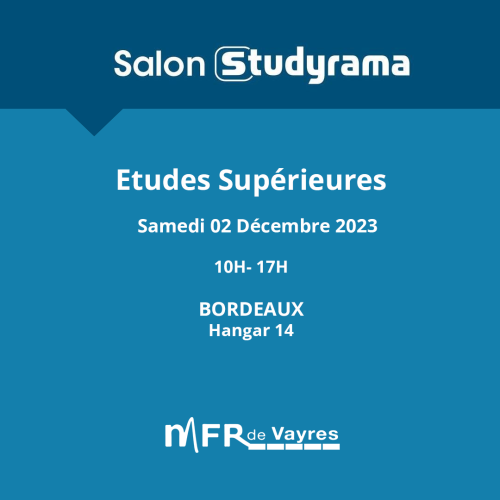 La MFR de Vayres est à Studyrama Bordeaux le samedi 2 décembre de 10h à 17h